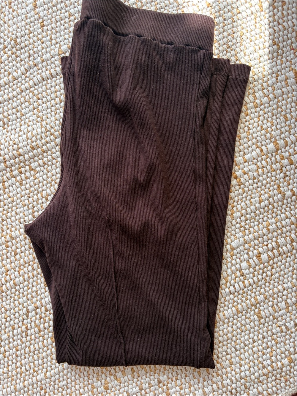 DONNI. Black Knit Kick Flare in Brown Large - Picture 7 of 7